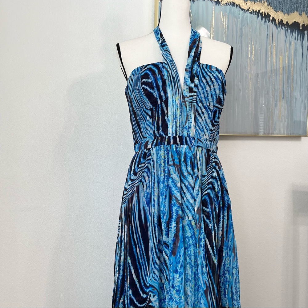 Bcbgeneration Vibrant Blue Patterned Maxi Dress - image 4